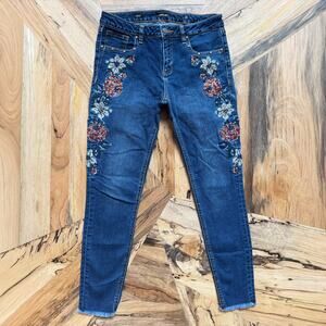 Miss Me, Embroidered Rhinestone Embellished Skinny Ankle Jeans Women's Size 28